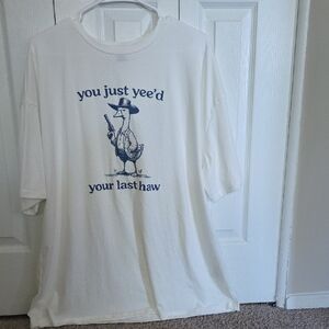 White Graphic Tee with Fun Print
